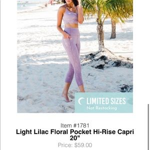 Light Lilac Floral Pocket Hi-Rise Capri 20”